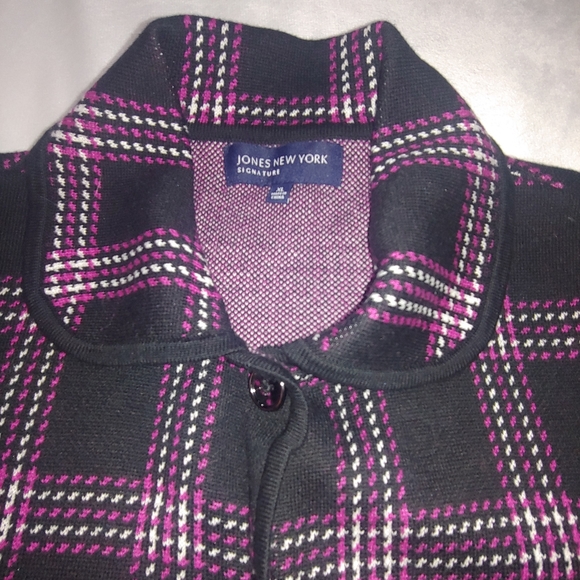 NWOT Jones New York Signature Black & Purple Plain Sweater Jacket – Size XL - Picture 7 of 9